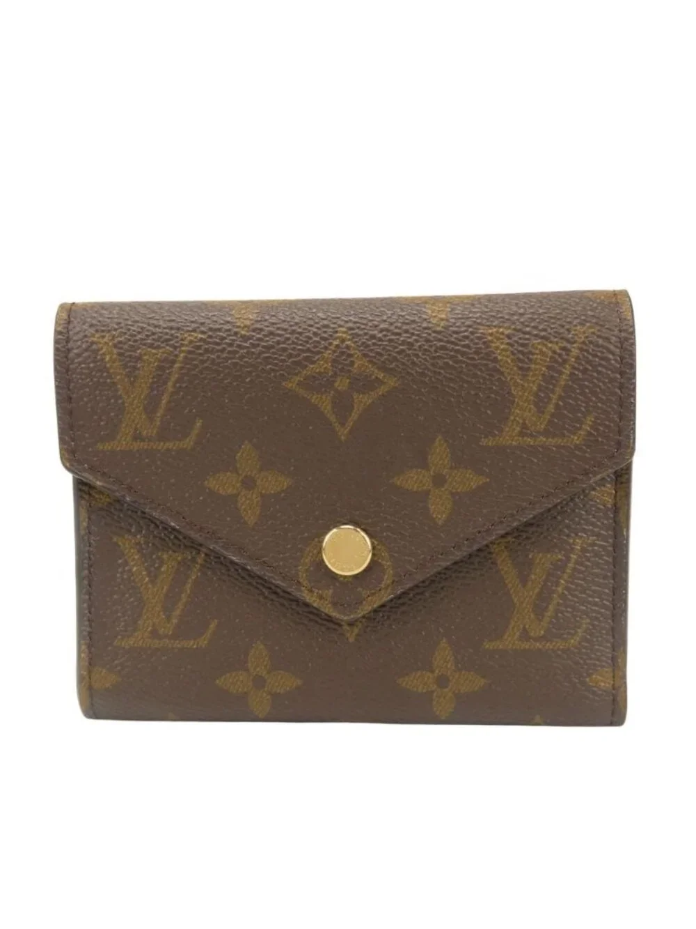 Louis Vuitton Trifold Wallet Portefeuille Victorine Monogram Brown Compact Coin